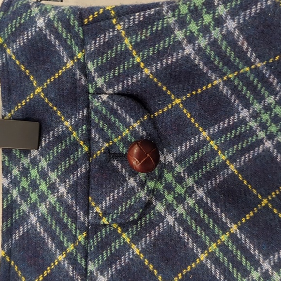 LL Bean Wool Plaid Skirt A-line Blue size 14 Petite - Picture 3 of 12